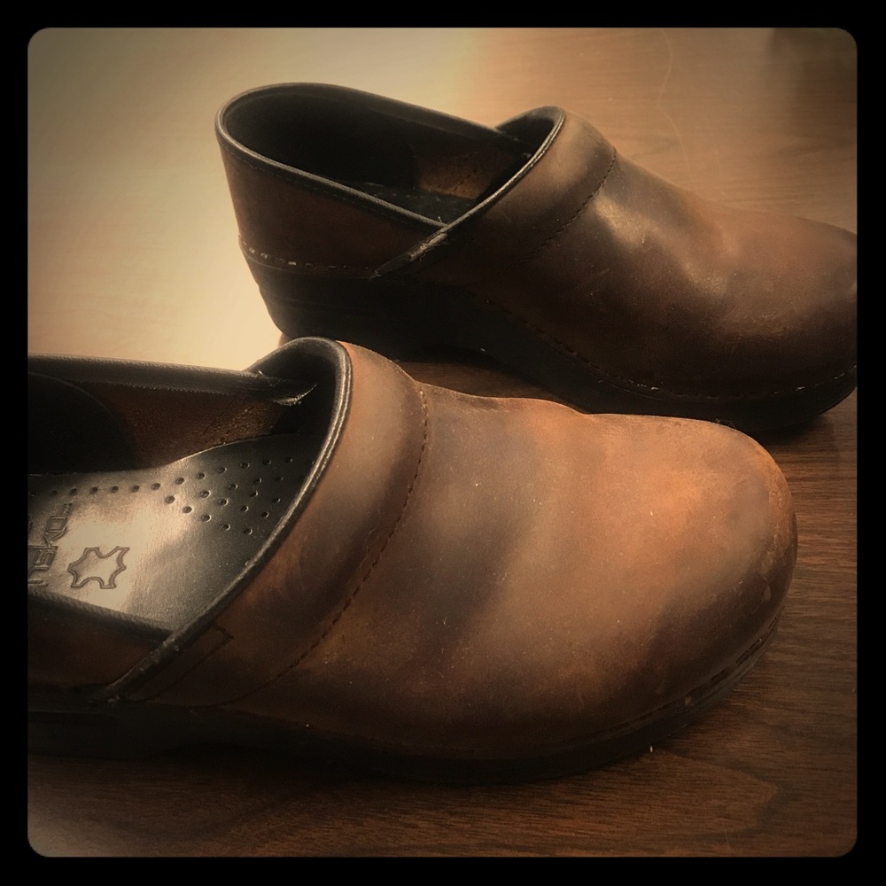 Brown Leather Mules